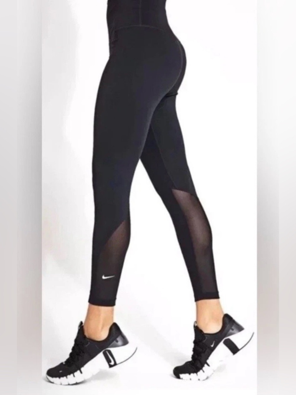 Nike One Mesh Panel Black Leggings-NWT-XL